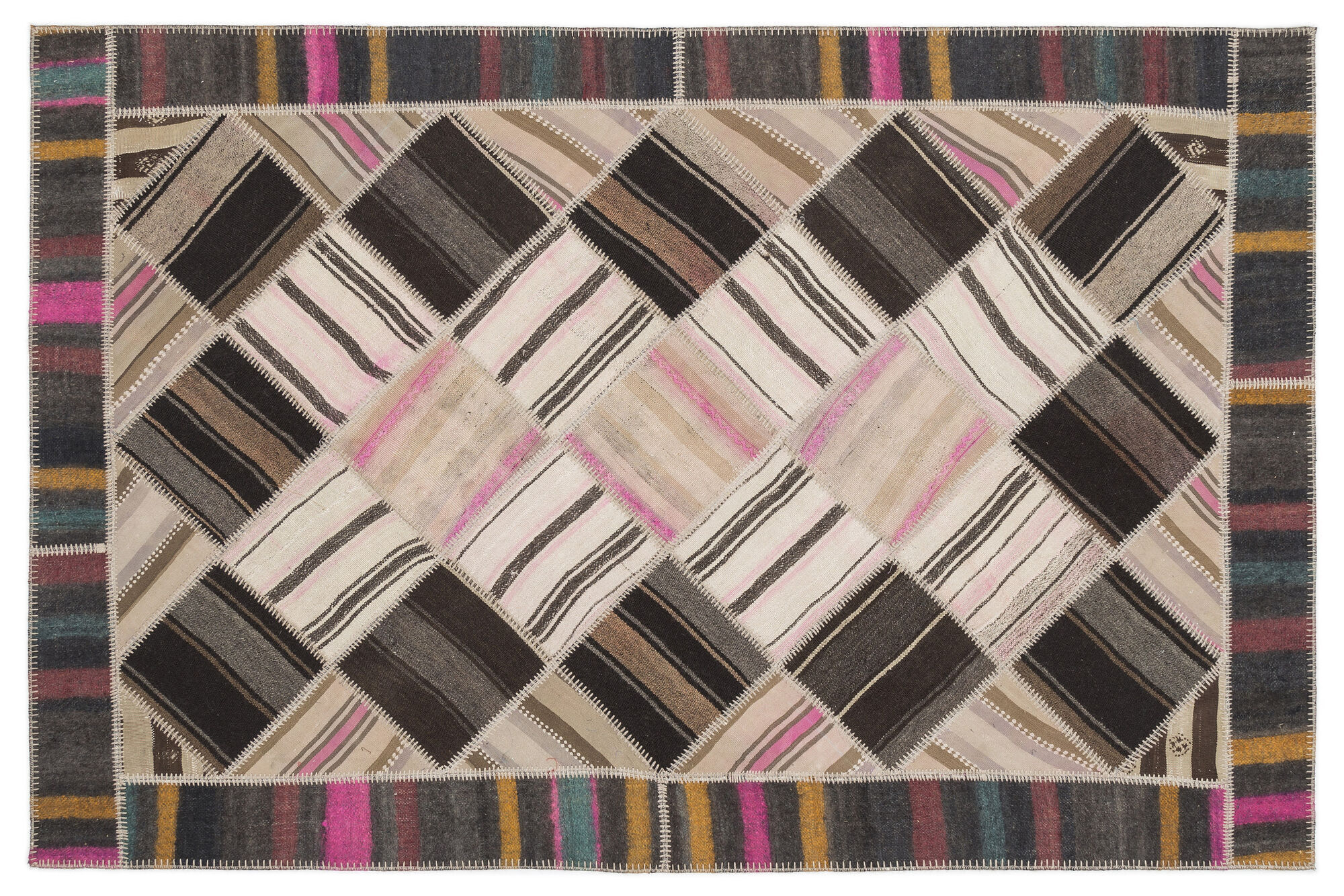 Apex Kilim Patchwork Unique Striped 1487 170 cm X 256 cm