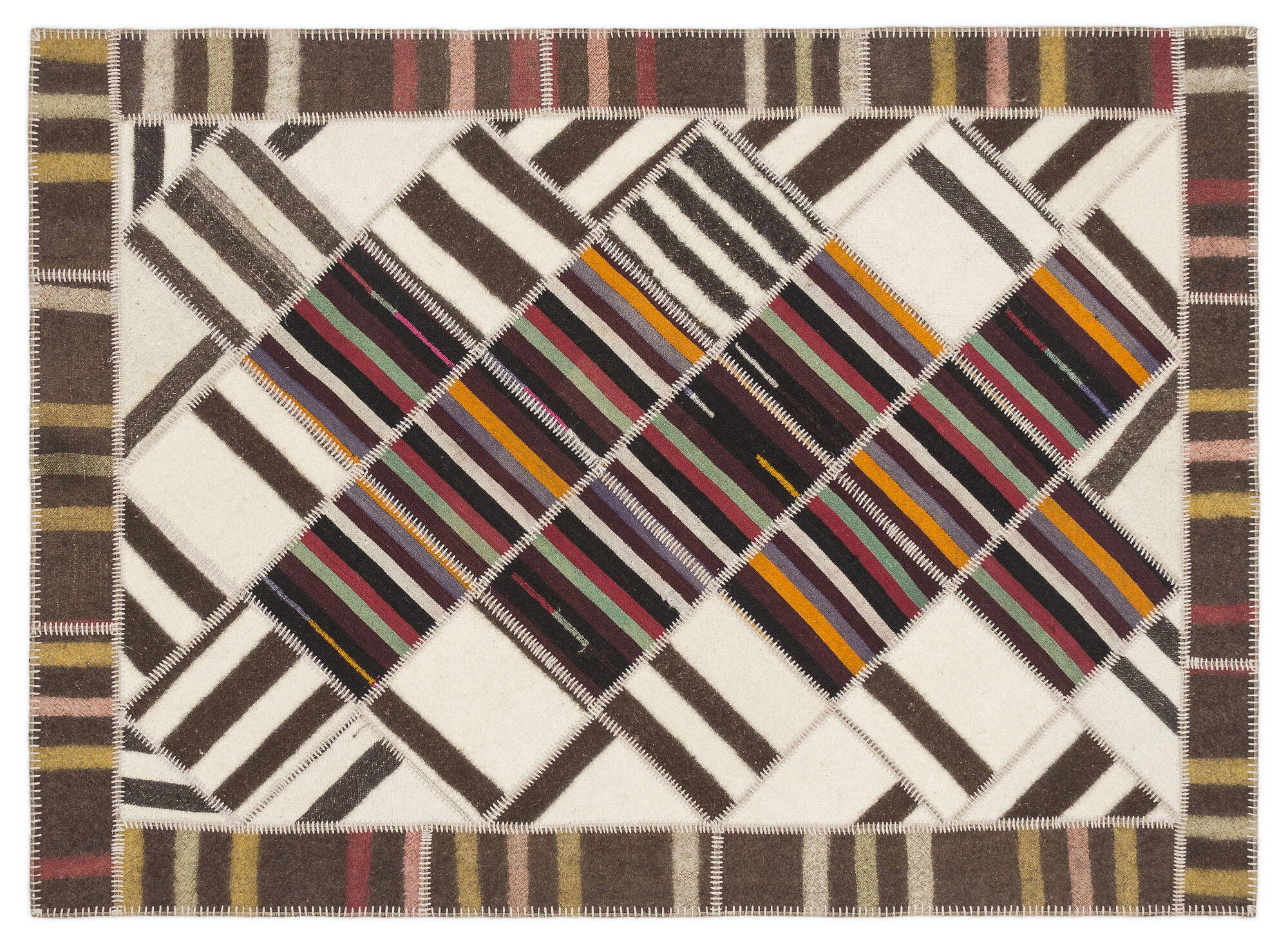 Apex Kilim Patchwork Unique Striped 1494 168 cm X 233 cm