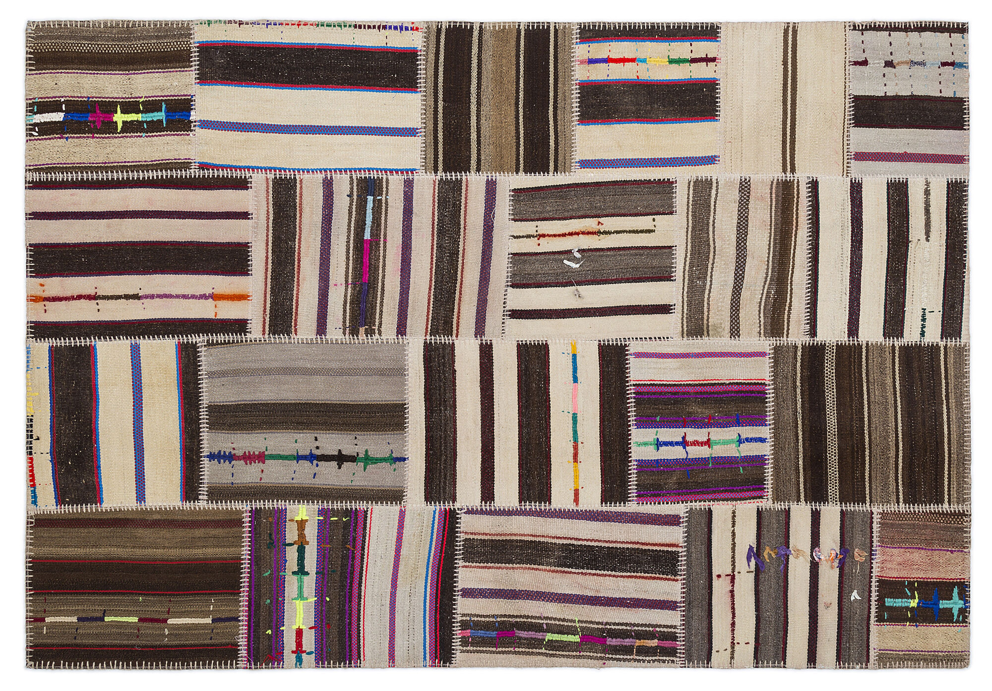 Apex Kilim Patchwork Unique Striped 2201 160 cm X 230 cm