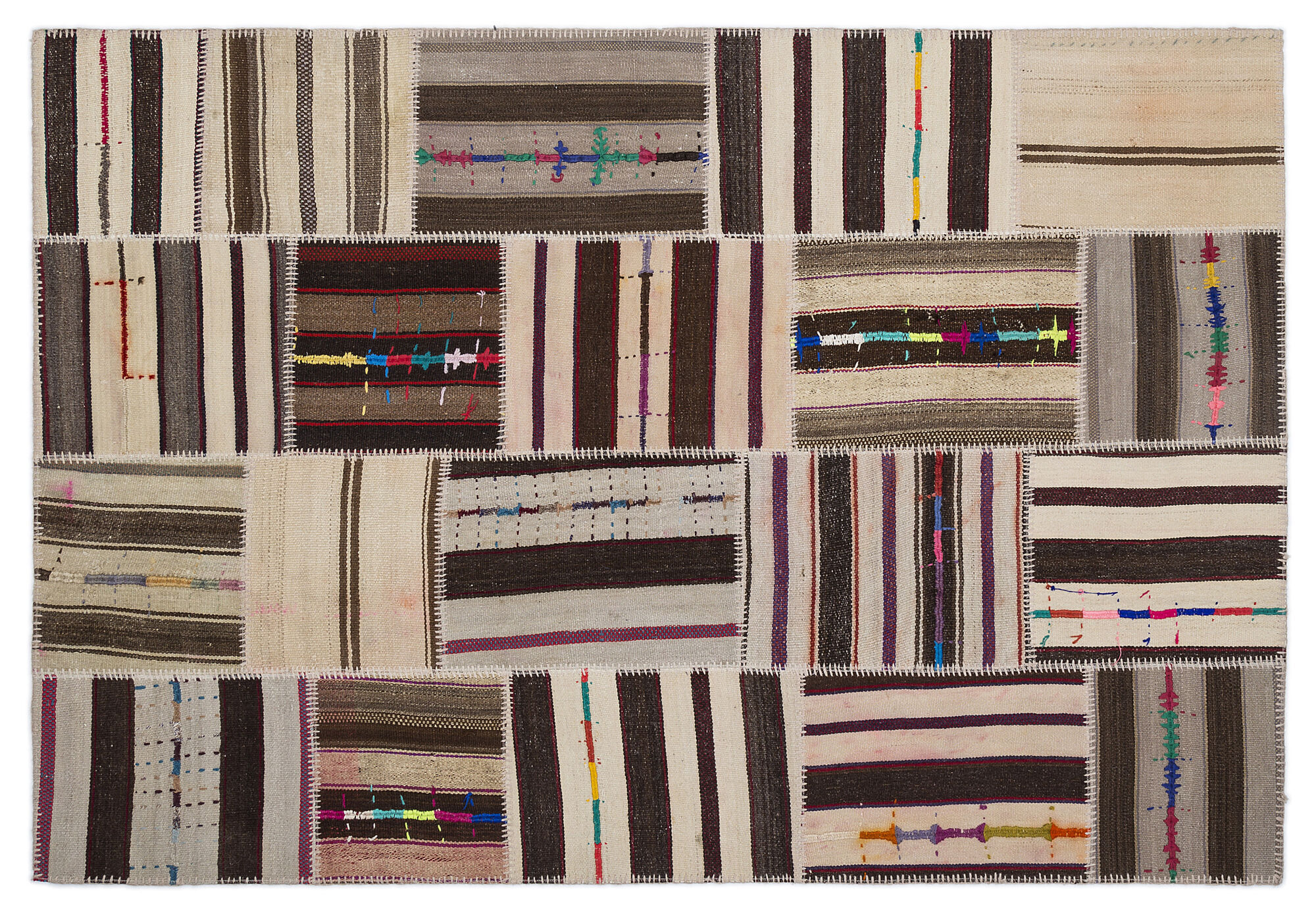 Apex Kilim Patchwork Unique Striped 2203 160 cm X 230 cm