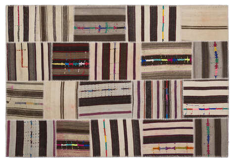 Apex Kilim Patchwork Unique Striped 2203 160 cm X 230 cm - 1