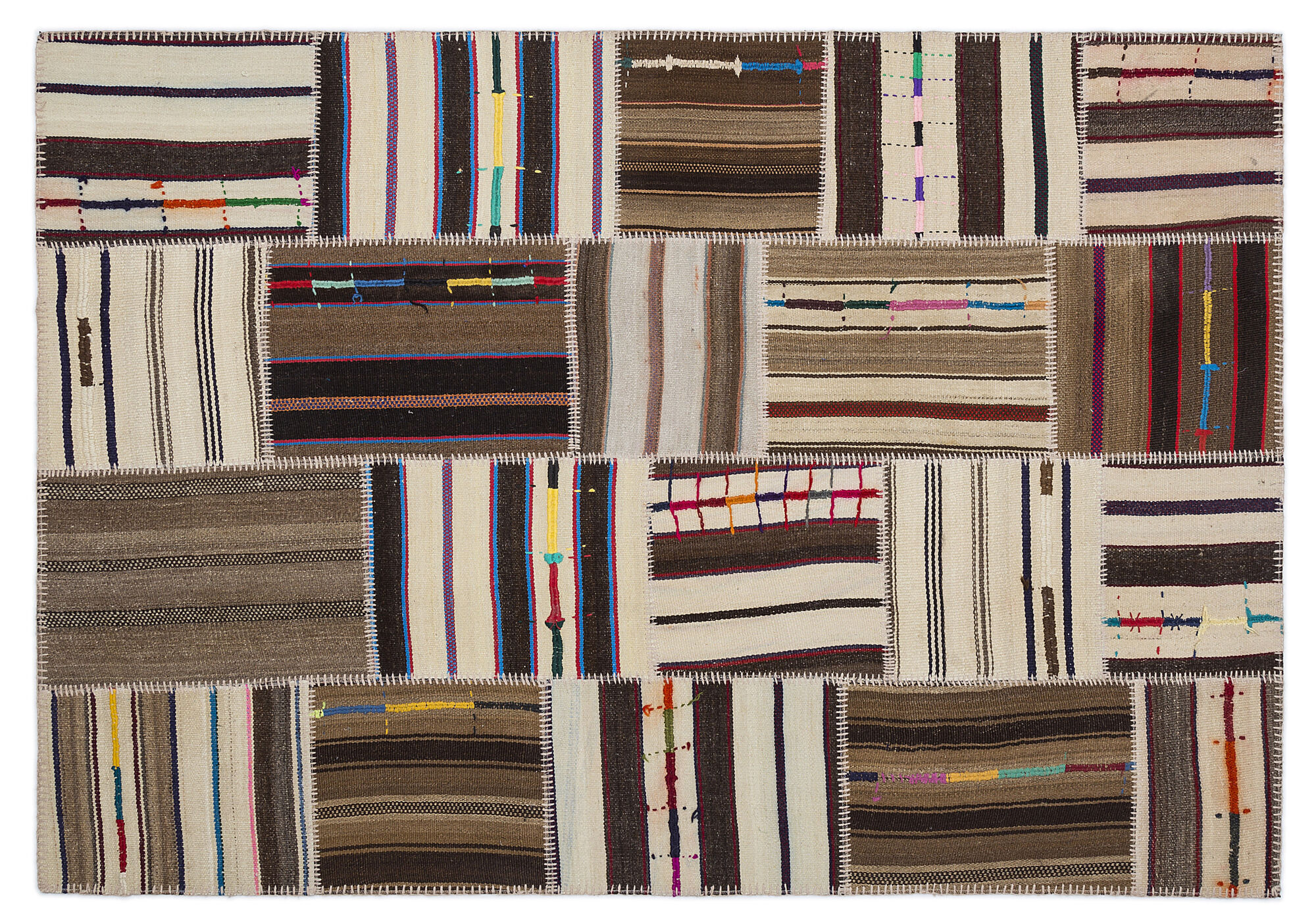 Apex Kilim Patchwork Unique Striped 2204 160 cm X 230 cm