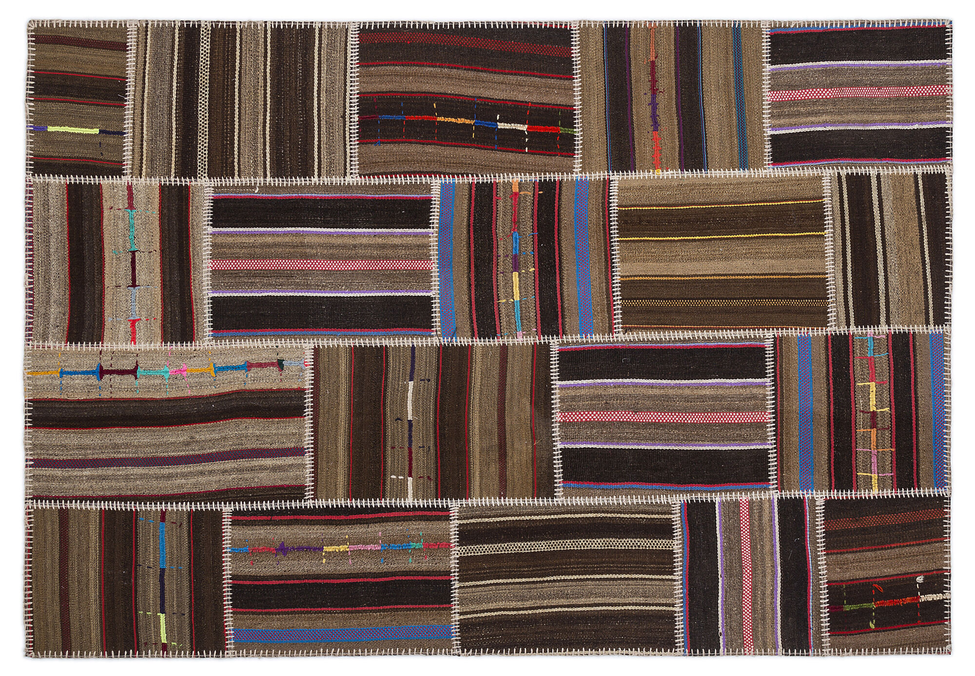 Apex Kilim Patchwork Unique Striped 2206 160 cm X 230 cm