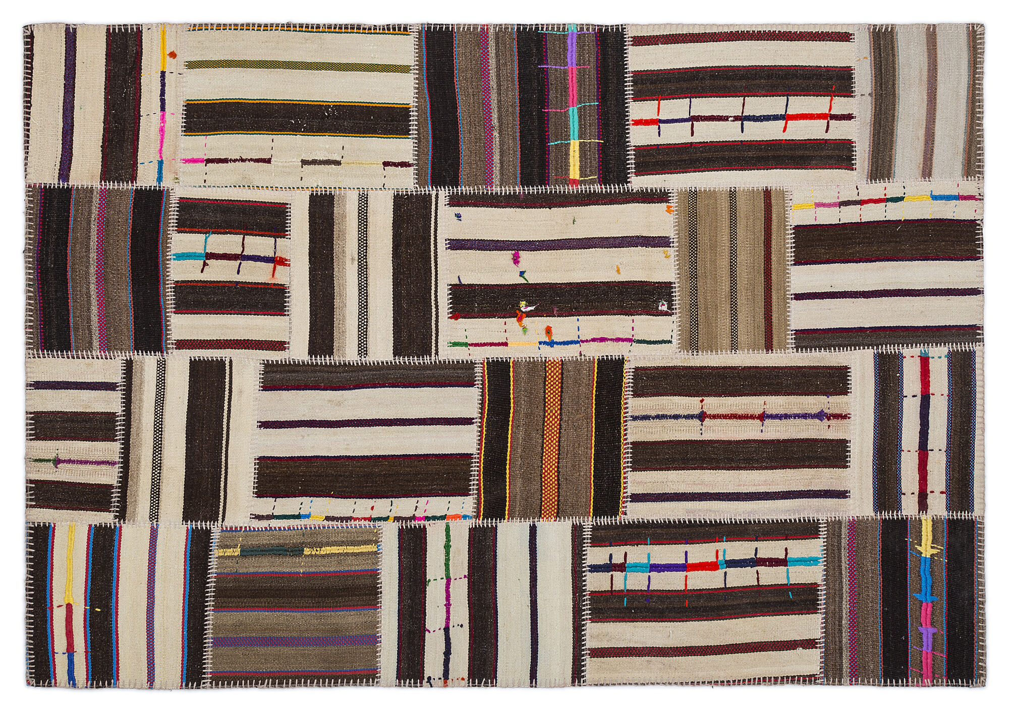 Apex Kilim Patchwork Unique Striped 2207 160 cm X 230 cm