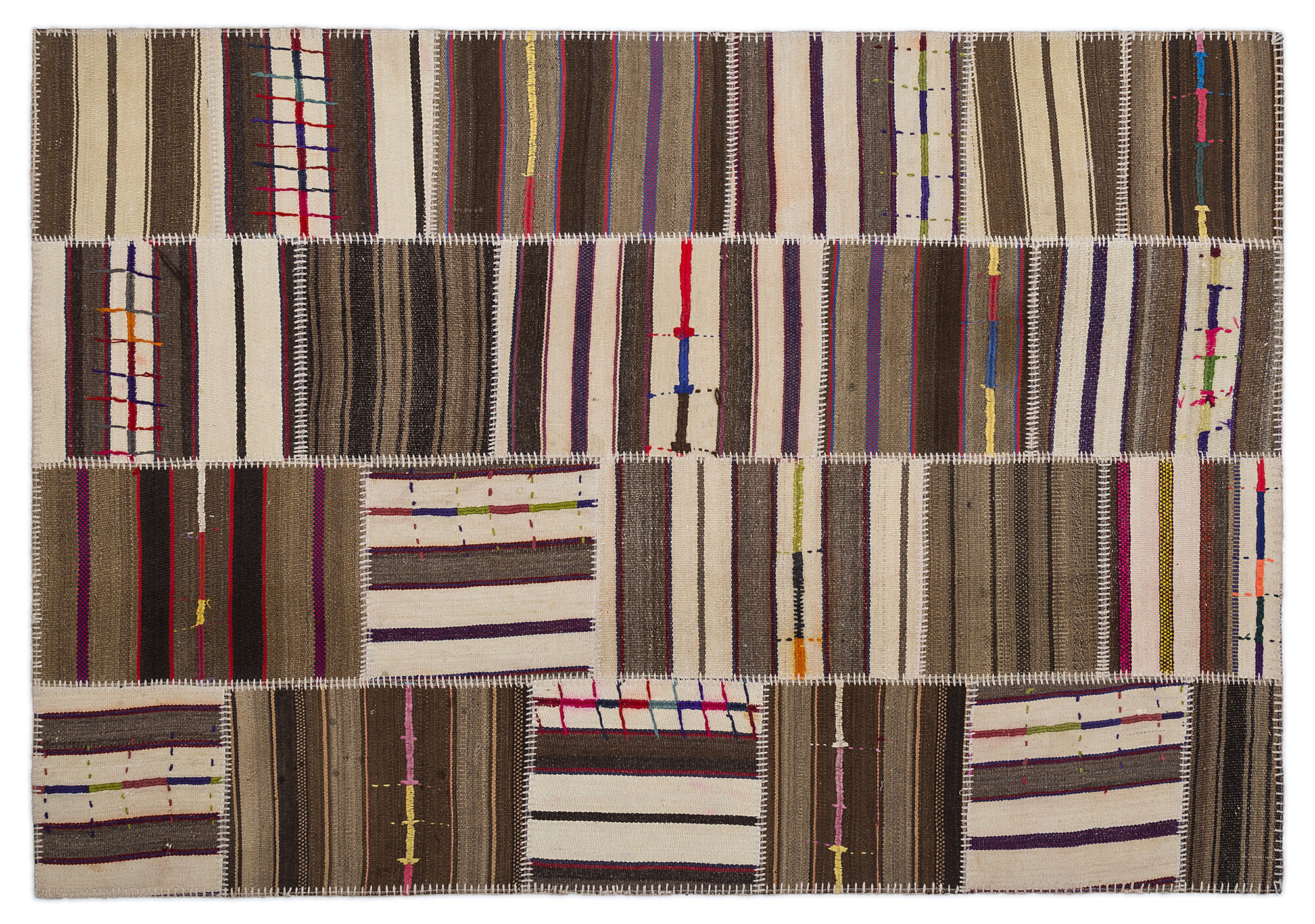 Apex Kilim Patchwork Unique Striped 2208 160 cm X 230 cm