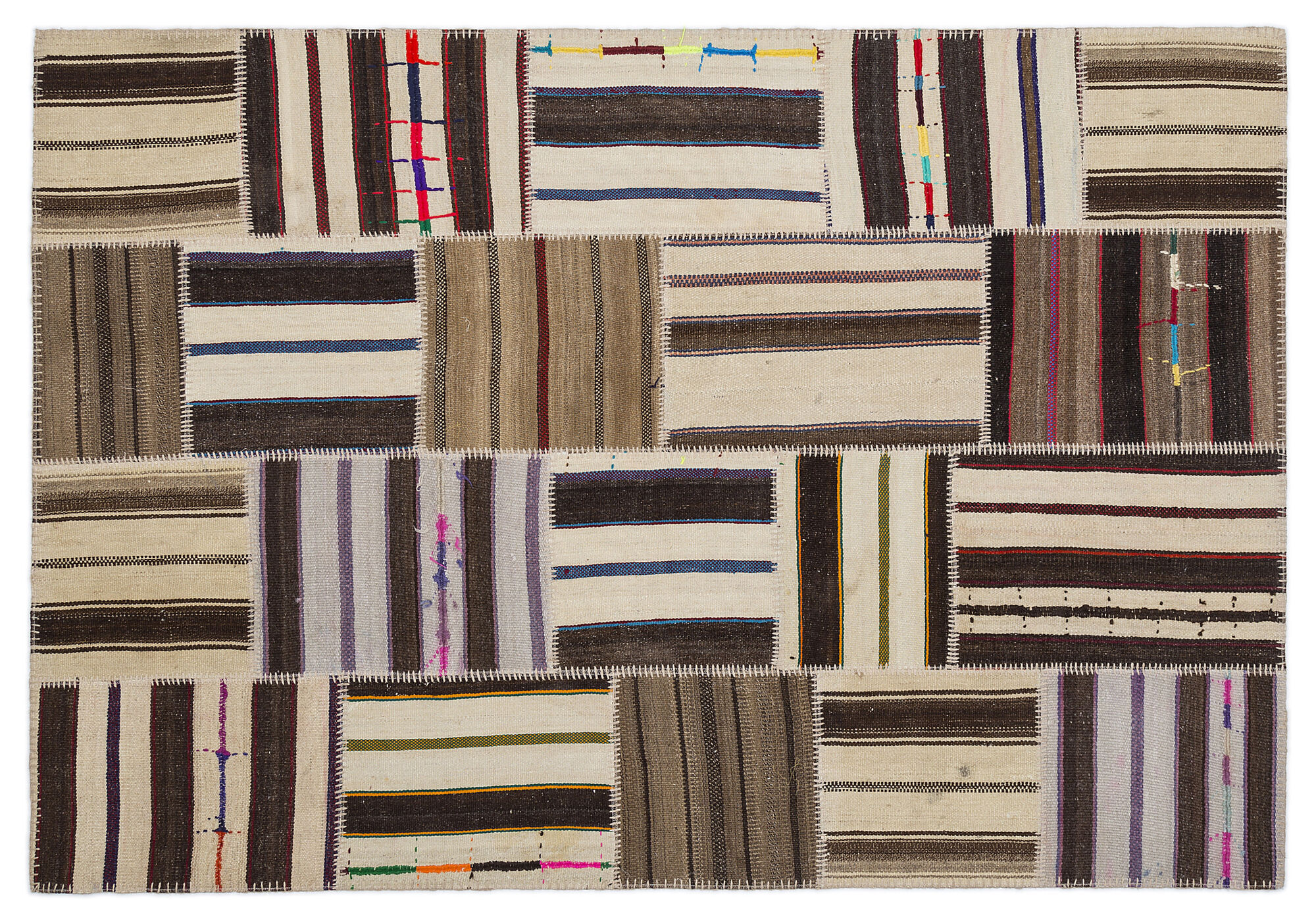Apex Kilim Patchwork Unique Striped 2209 160 cm X 230 cm