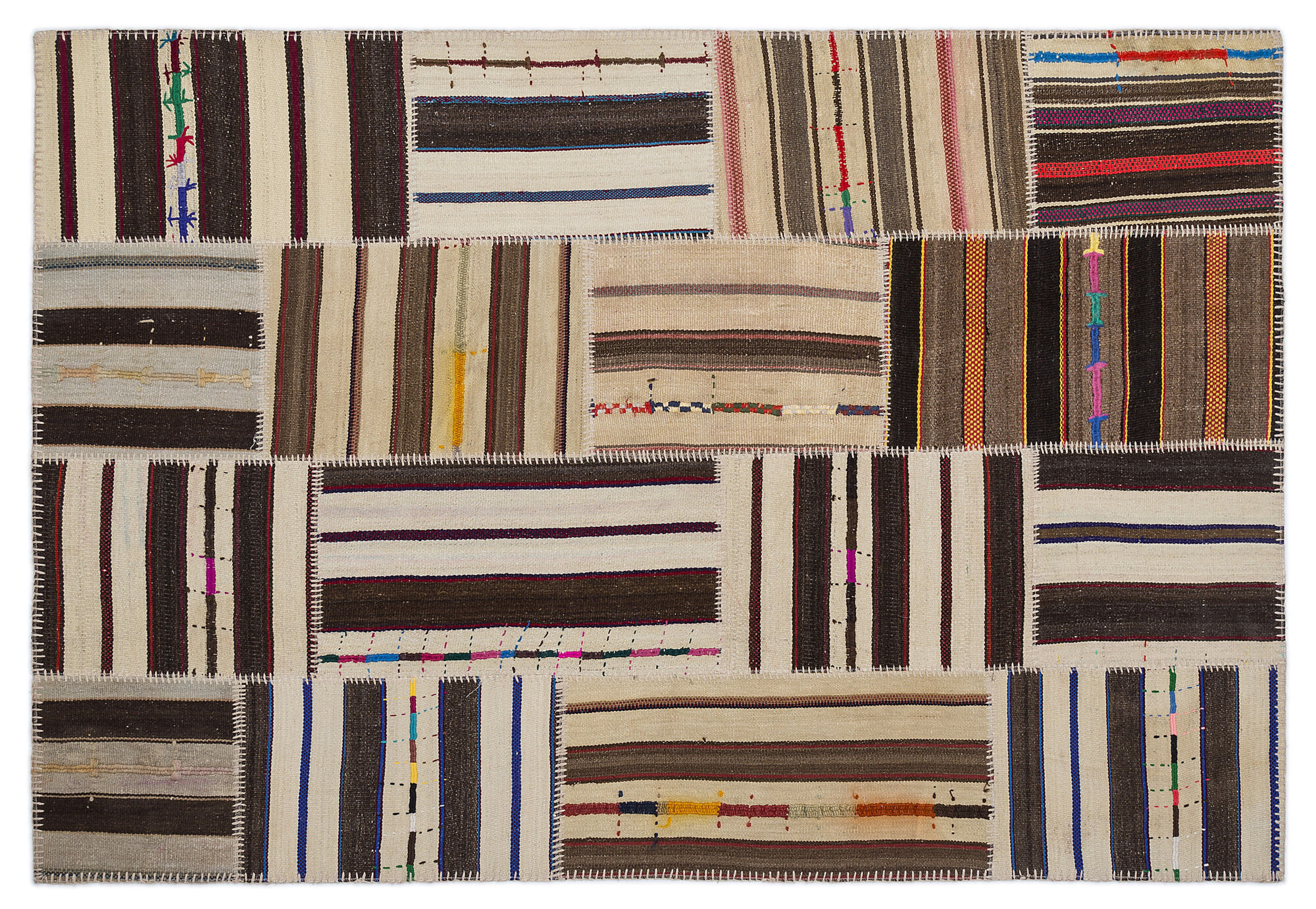 Apex Kilim Patchwork Unique Striped 2211 160 cm X 230 cm