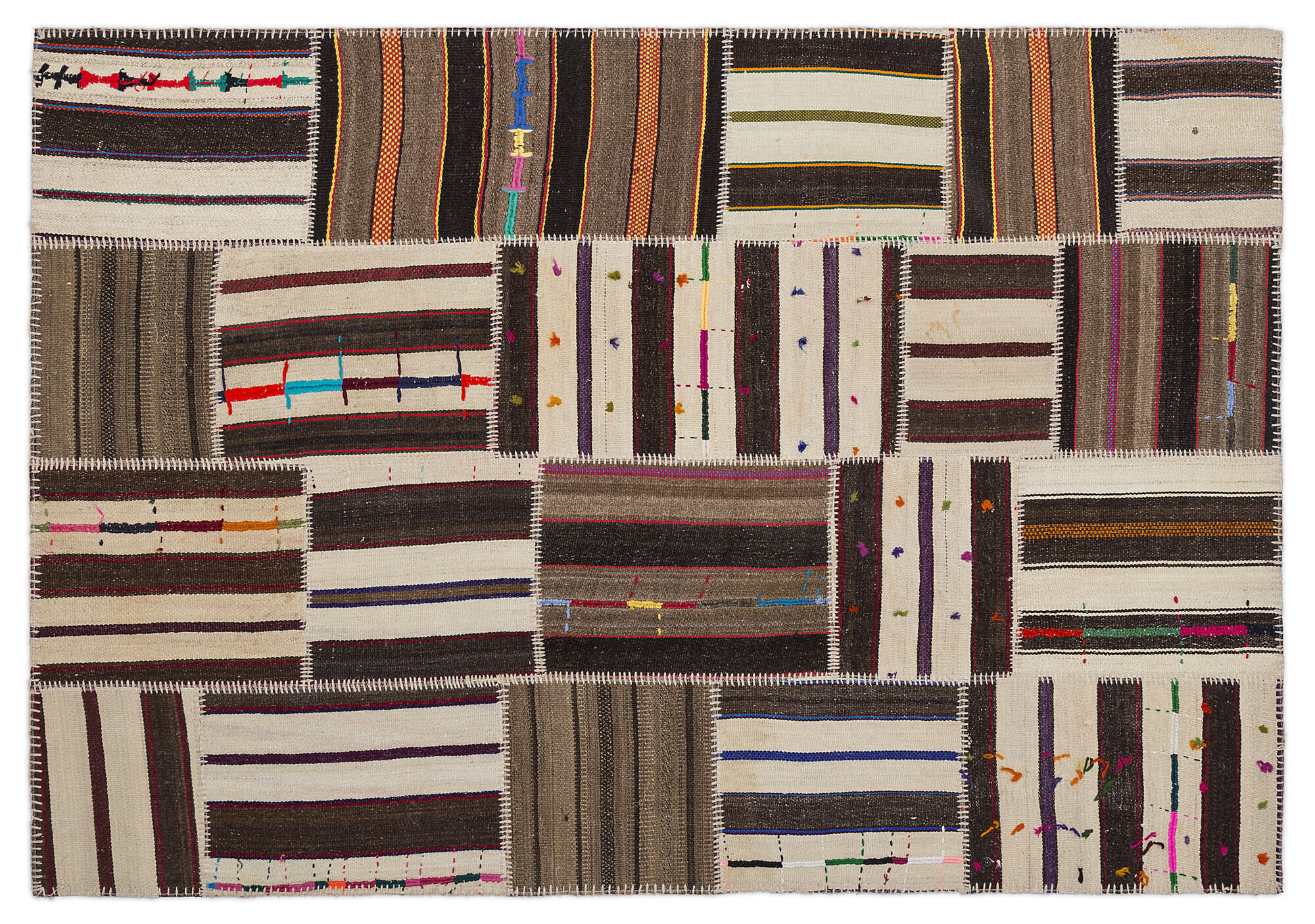 Apex Kilim Patchwork Unique Striped 2213 160 cm X 230 cm