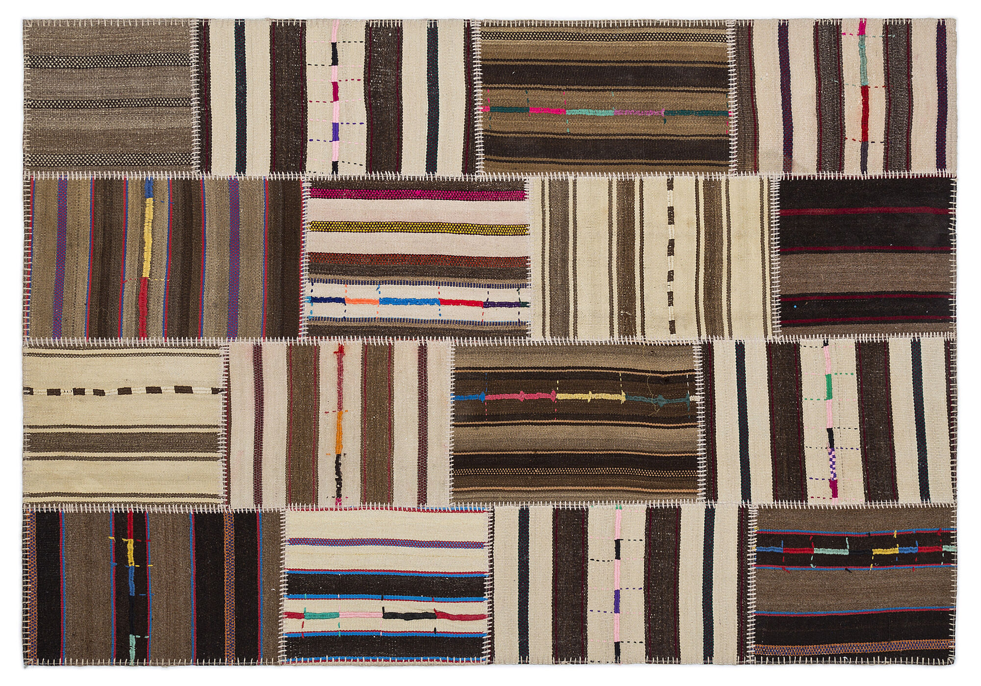 Apex Kilim Patchwork Unique Striped 2215 160 cm X 230 cm