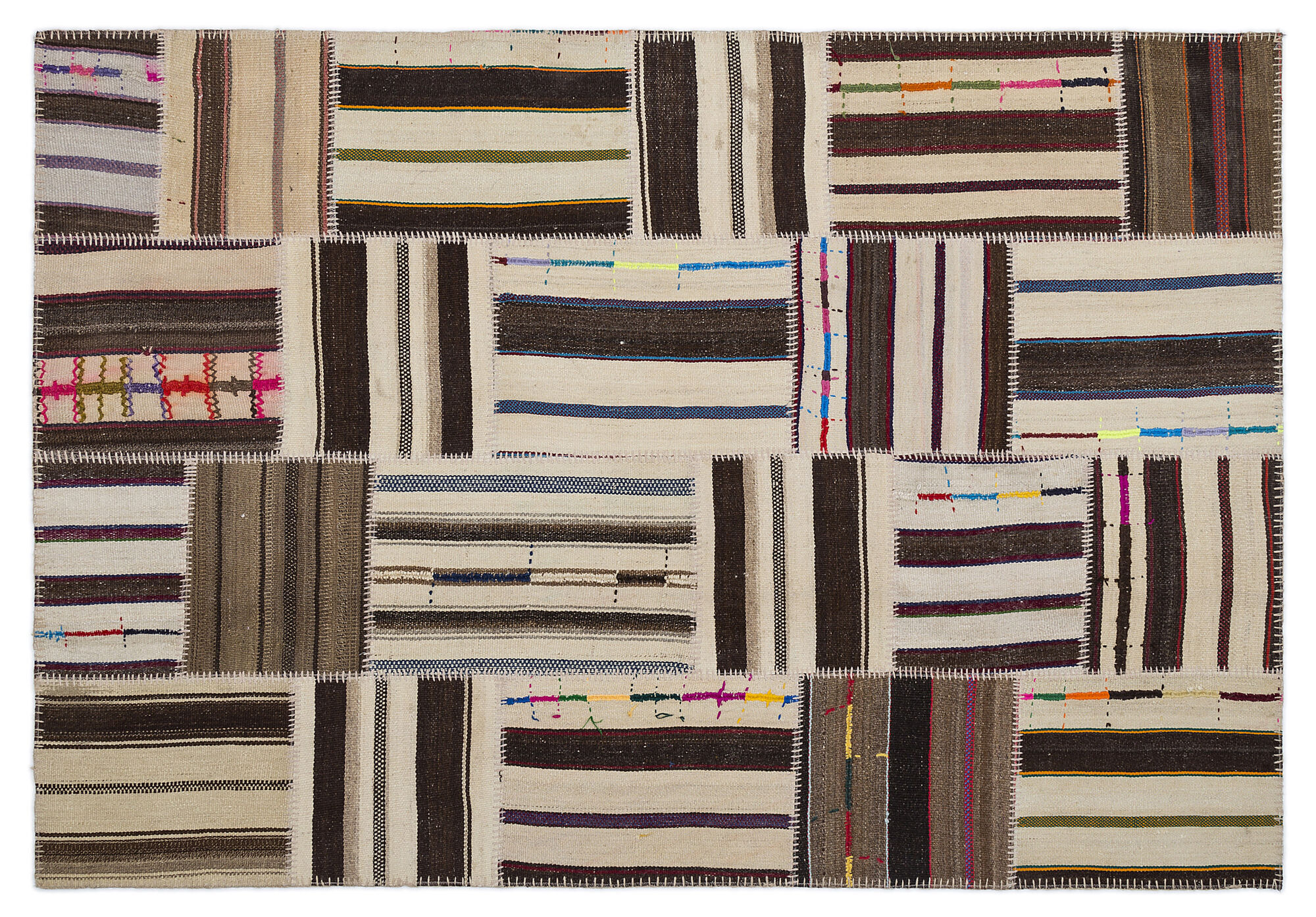 Apex Kilim Patchwork Unique Striped 2217 160 cm X 230 cm