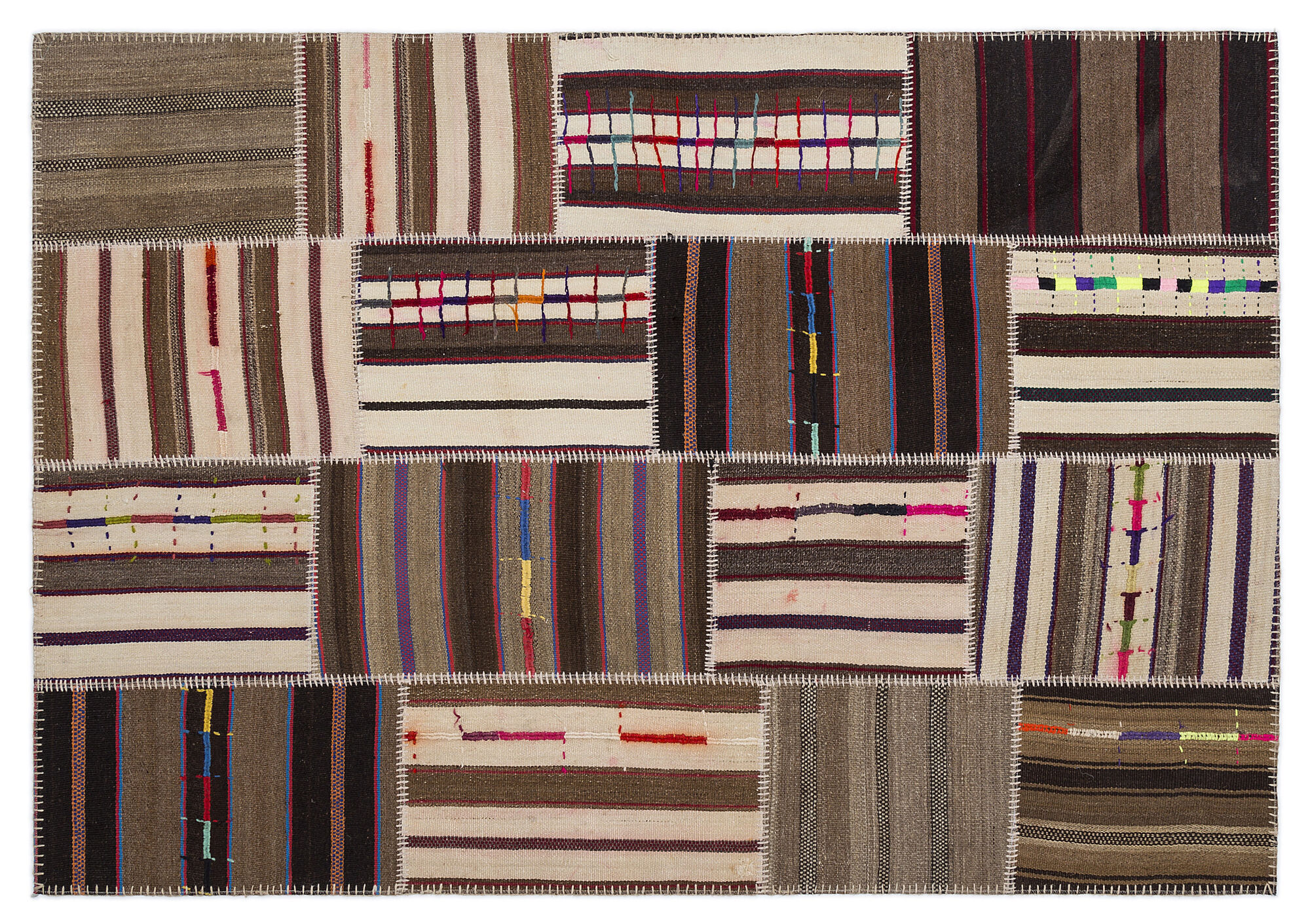 Apex Kilim Patchwork Unique Striped 2218 160 cm X 230 cm