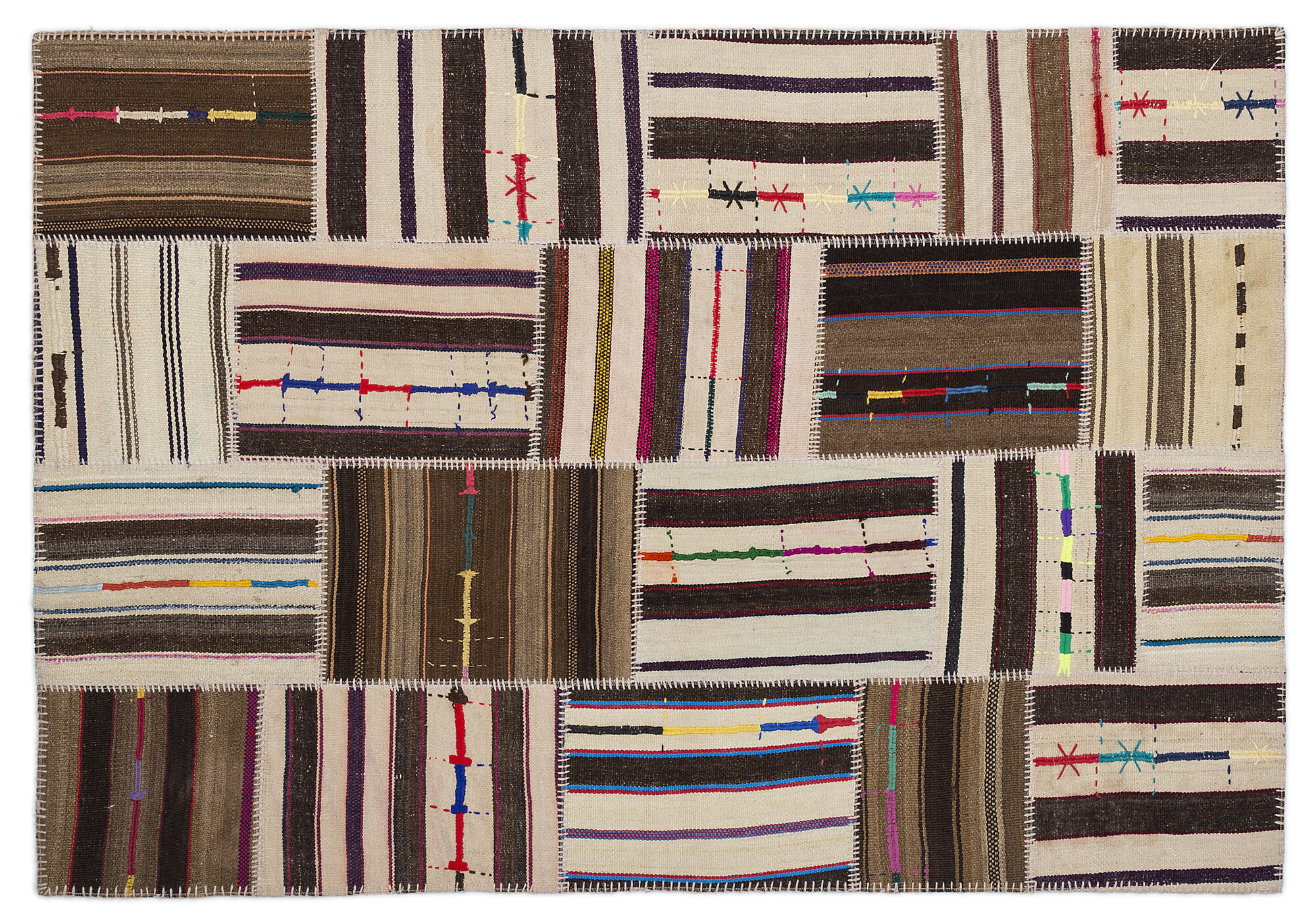 Apex Kilim Patchwork Unique Striped 2219 160 cm X 230 cm