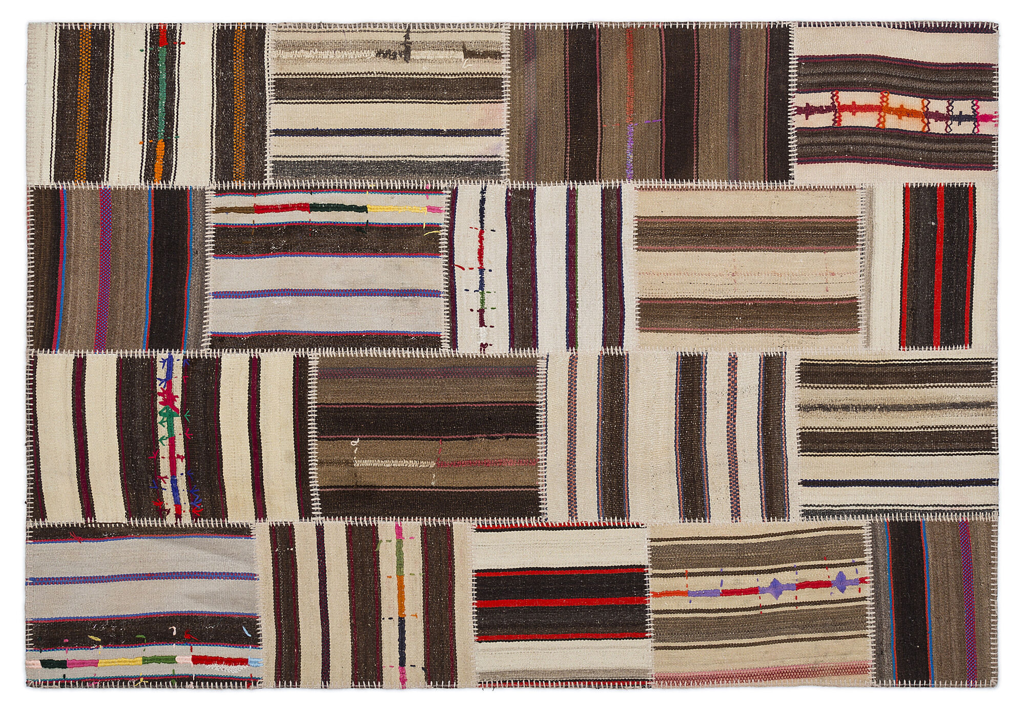 Apex Kilim Patchwork Unique Striped 2220 160 cm X 230 cm