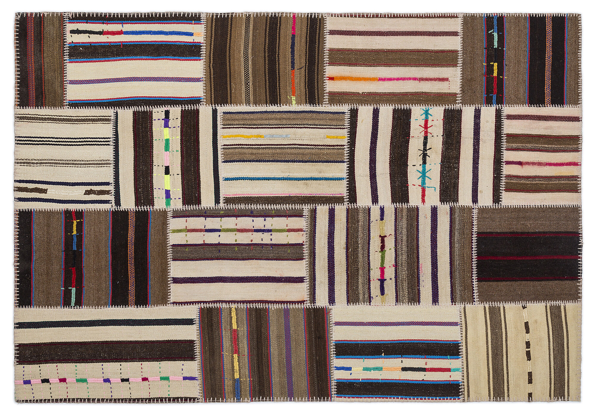 Apex Kilim Patchwork Unique Striped 2221 160 cm X 230 cm