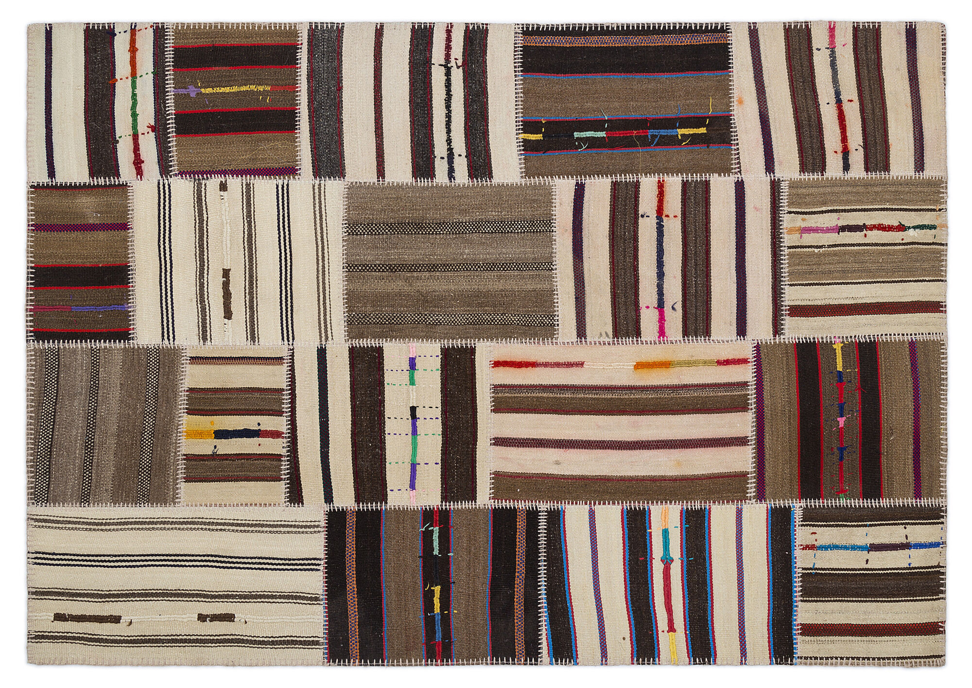 Apex Kilim Patchwork Unique Striped 2222 160 cm X 230 cm