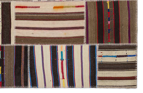 Apex Kilim Patchwork Unique Striped 2222 160 cm X 230 cm - 5