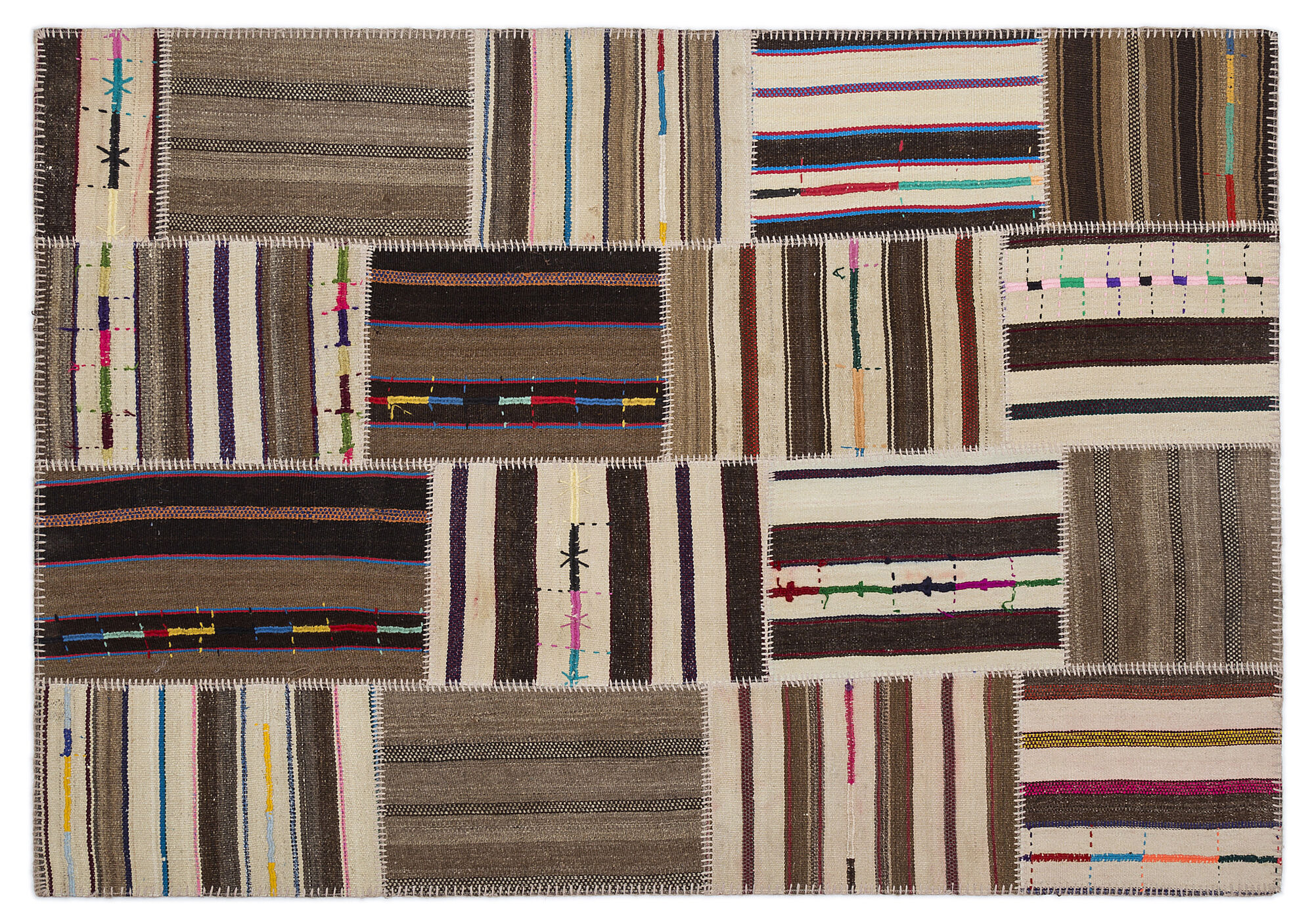 Apex Kilim Patchwork Unique Striped 2223 160 cm X 230 cm