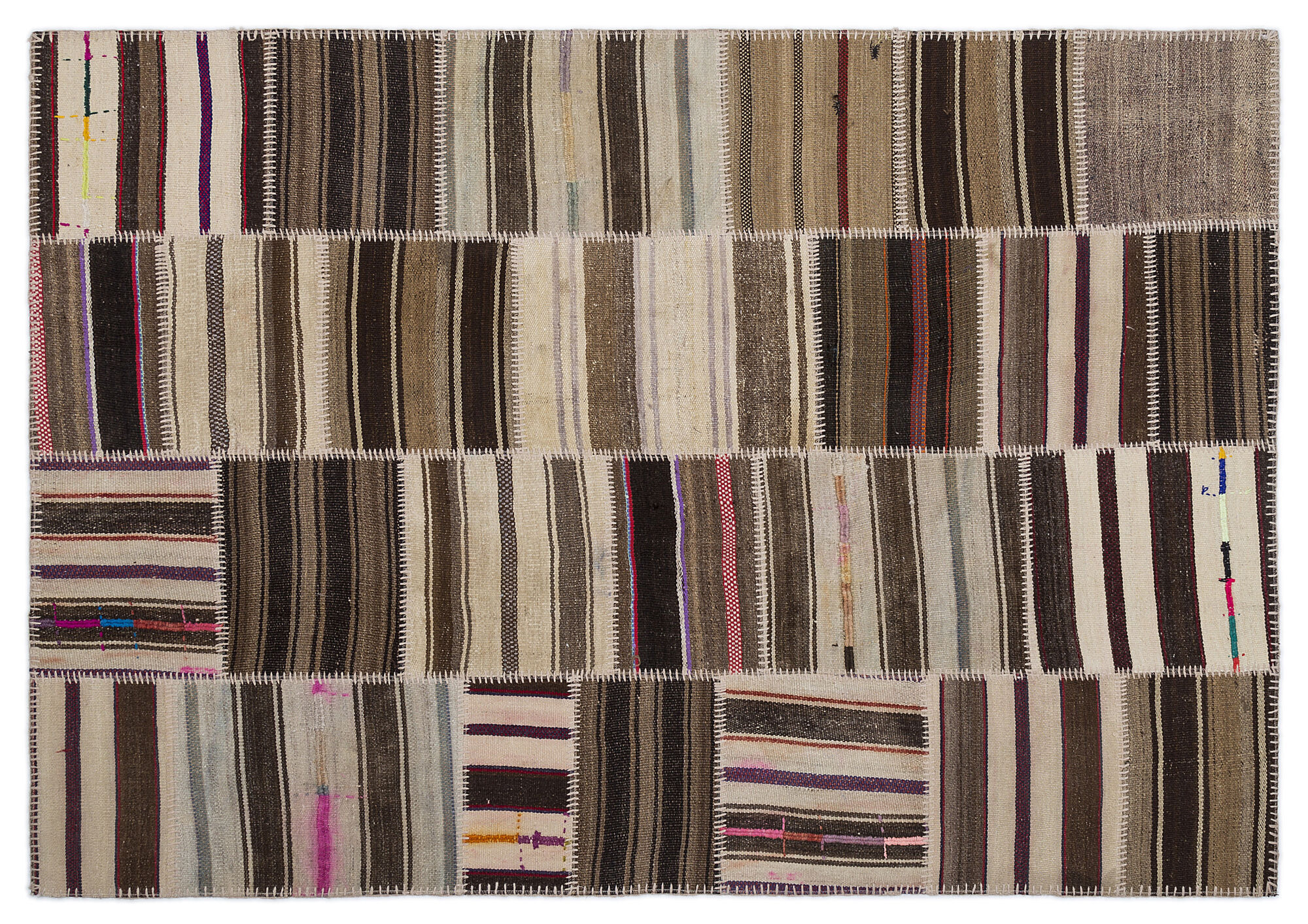 Apex Kilim Patchwork Unique Striped 2225 160 cm X 230 cm