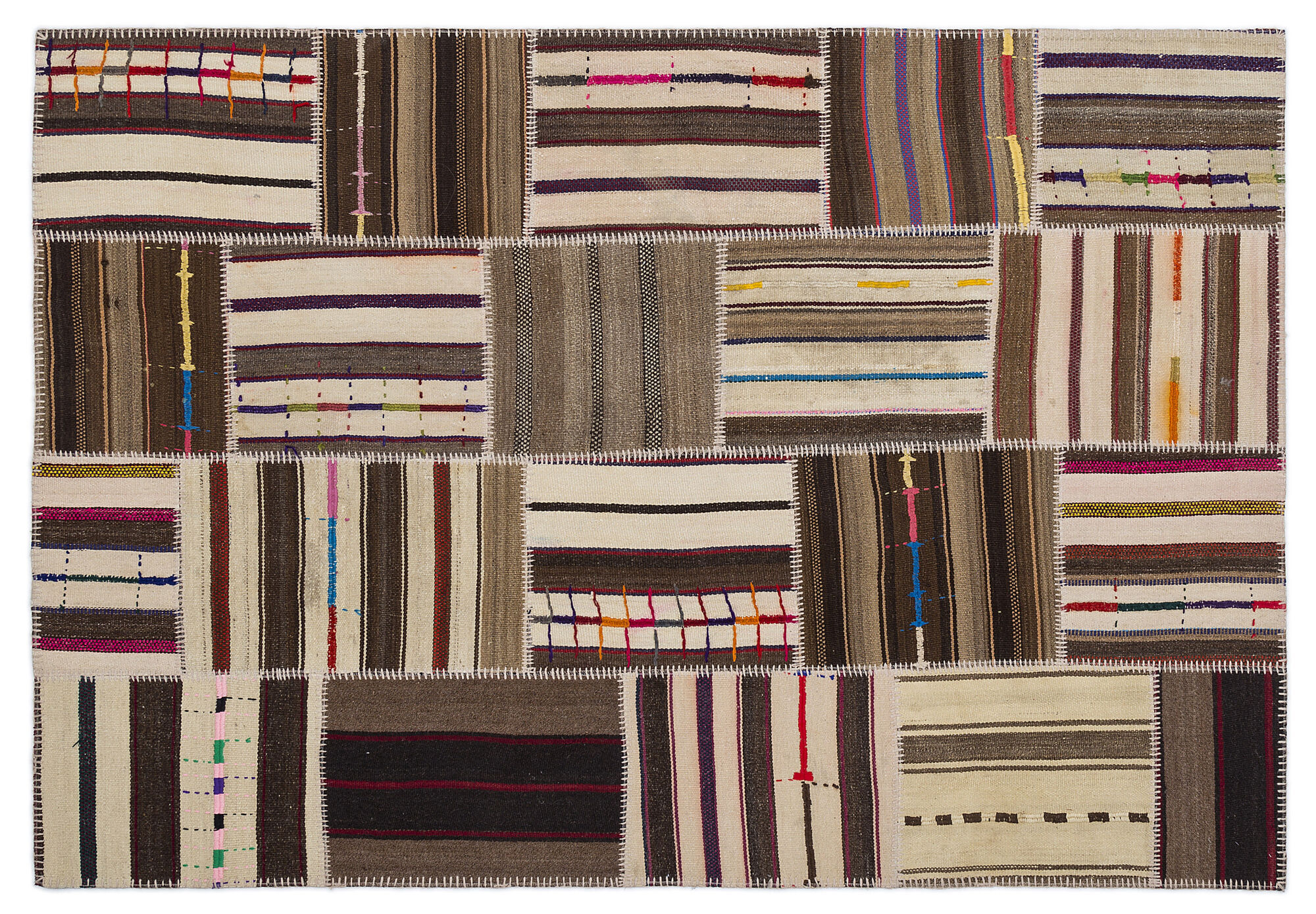 Apex Kilim Patchwork Unique Striped 2227 160 cm X 230 cm
