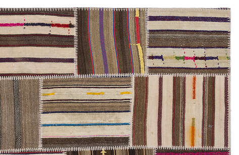 Apex Kilim Patchwork Unique Striped 2227 160 cm X 230 cm - 3