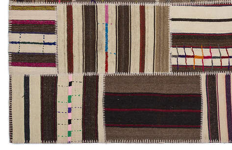 Apex Kilim Patchwork Unique Striped 2227 160 cm X 230 cm - 4