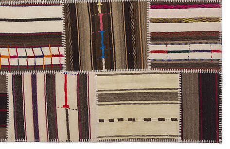 Apex Kilim Patchwork Unique Striped 2227 160 cm X 230 cm - 5