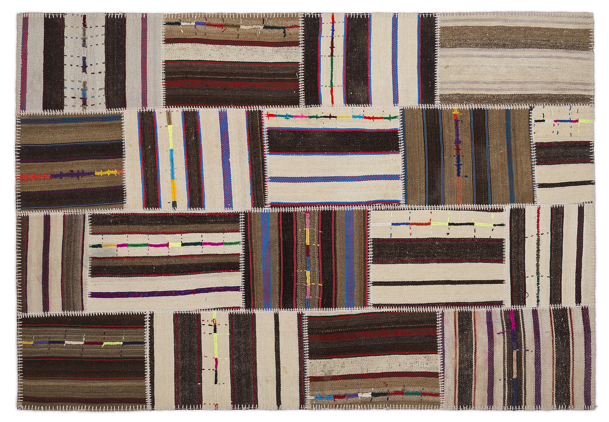 Apex Kilim Patchwork Unique Striped 2231 160 cm X 230 cm