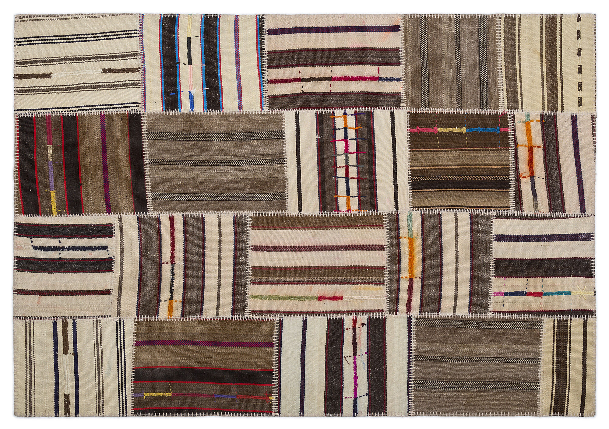 Apex Kilim Patchwork Unique Striped 2232 160 cm X 230 cm