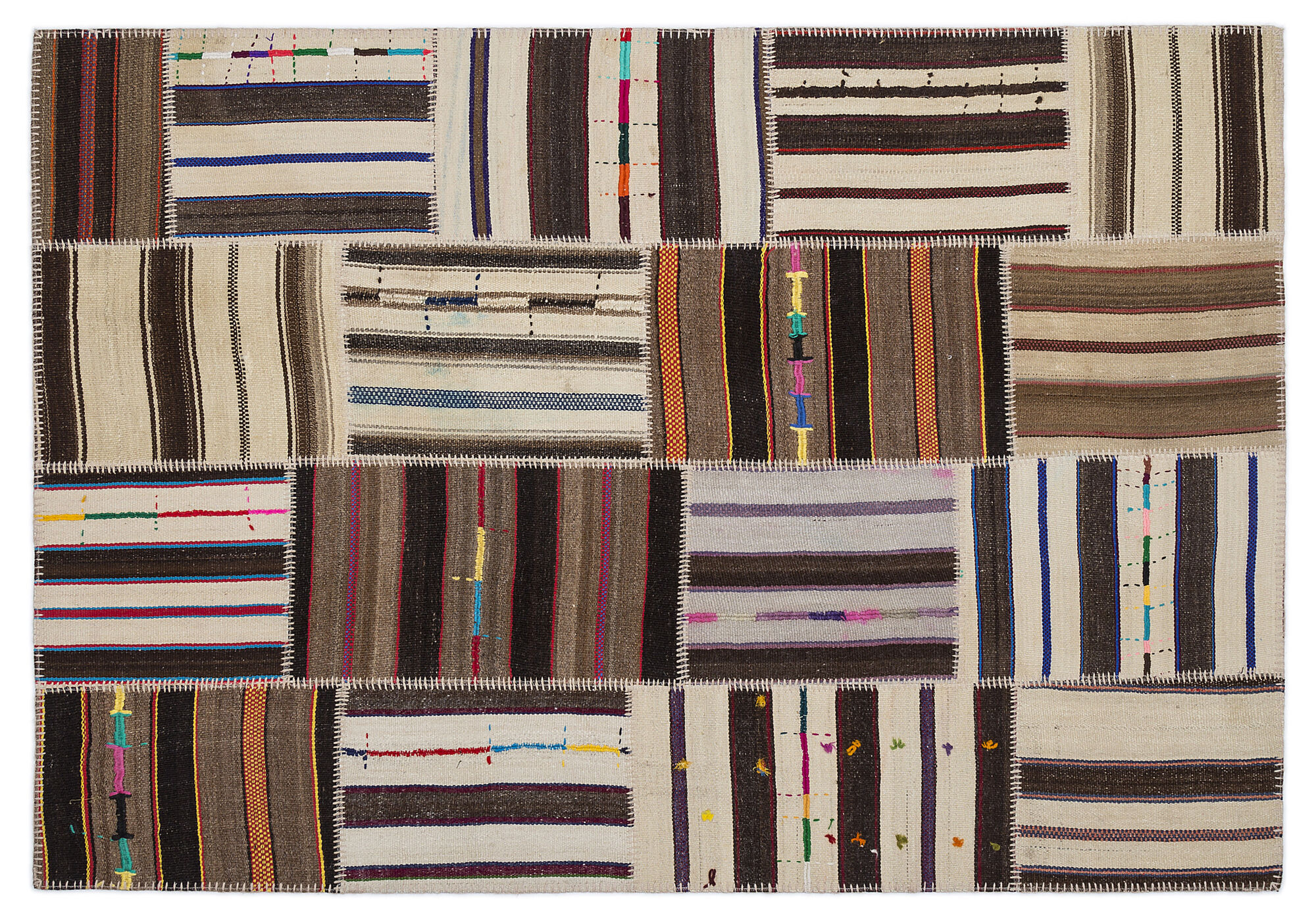Apex Kilim Patchwork Unique Striped 2233 160 cm X 230 cm
