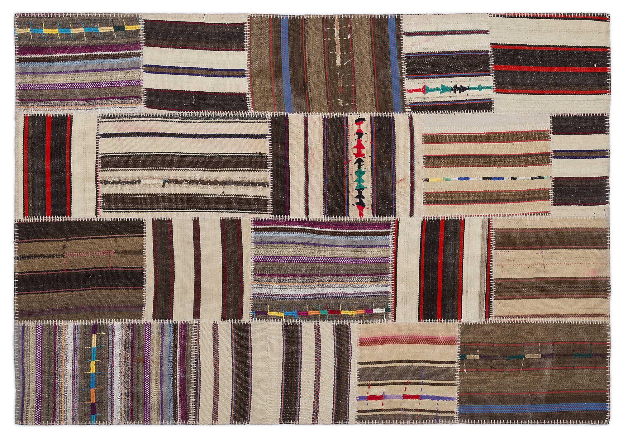 Apex Kilim Patchwork Unique Striped 2235 160 cm X 230 cm