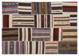 Apex Kilim Patchwork Unique Striped 2235 160 cm X 230 cm (1)