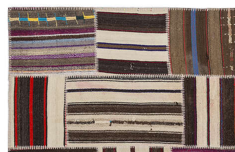 Apex Kilim Patchwork Unique Striped 2235 160 cm X 230 cm - 2