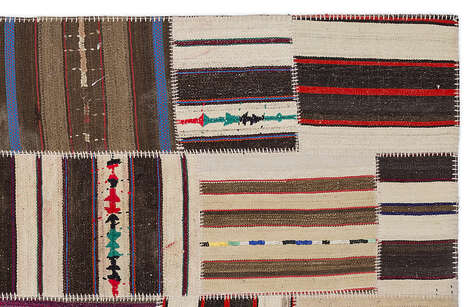 Apex Kilim Patchwork Unique Striped 2235 160 cm X 230 cm - 3