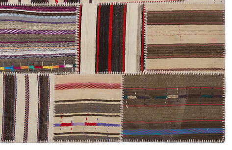 Apex Kilim Patchwork Unique Striped 2235 160 cm X 230 cm - 5