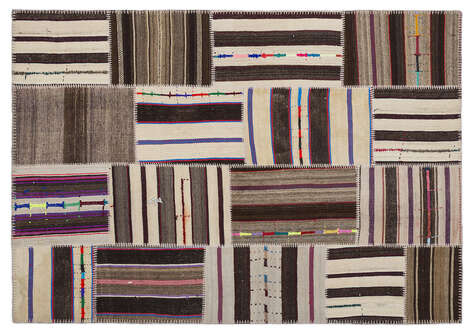 Apex Kilim Patchwork Unique Striped 2237 160 cm X 230 cm - 1