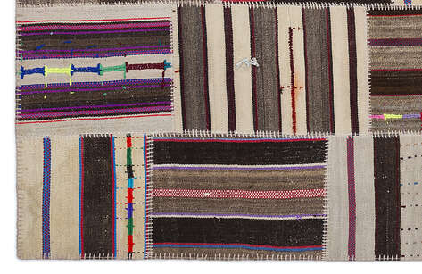 Apex Kilim Patchwork Unique Striped 2237 160 cm X 230 cm - 4