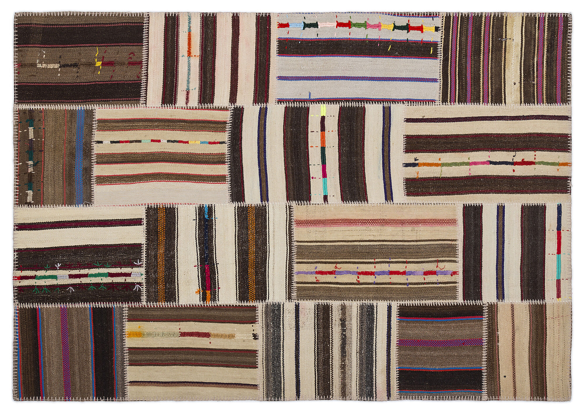 Apex Kilim Patchwork Unique Striped 2238 160 cm X 230 cm