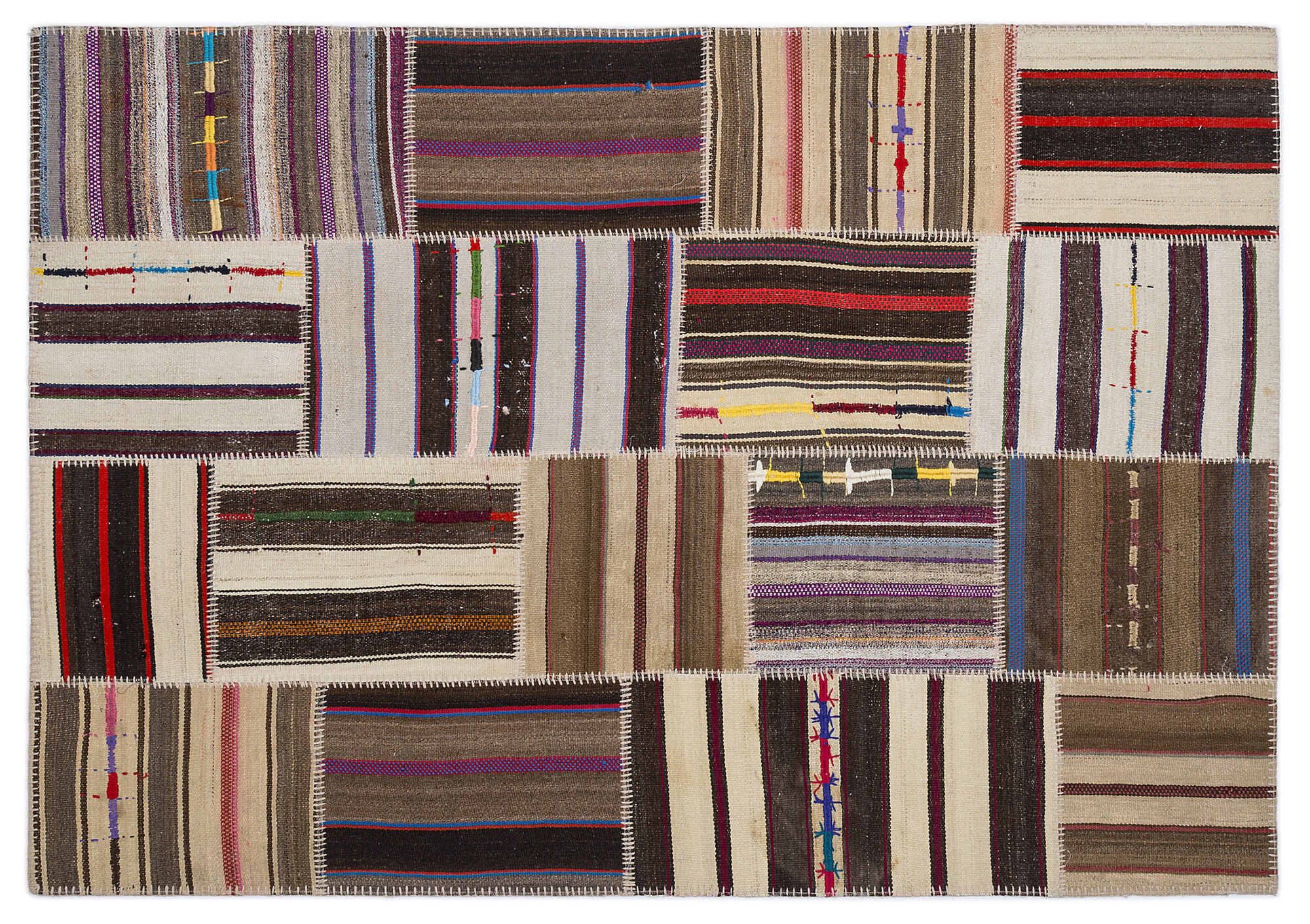 Apex Kilim Patchwork Unique Striped 2239 160 cm X 230 cm