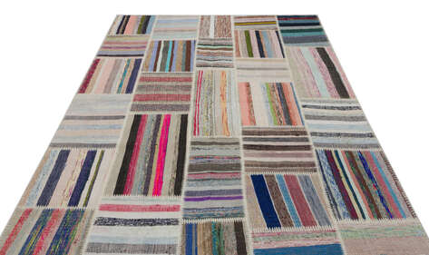 Apex Kilim Patchwork Unique Striped 22397 190 cm X 280 cm - 3