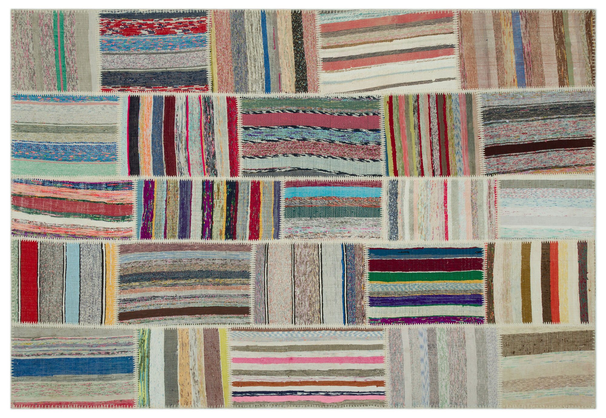 Apex Kilim Patchwork Unique Striped 22398 190 cm X 278 cm