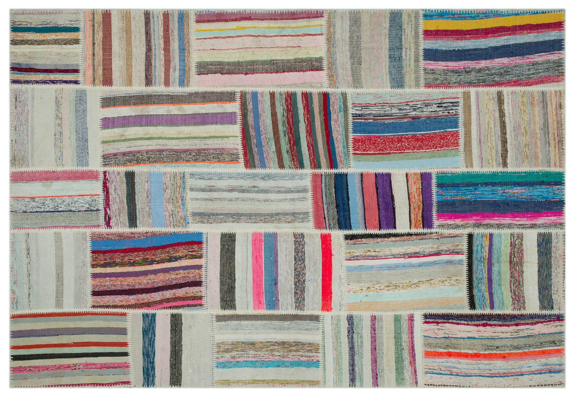 Apex Kilim Patchwork Unique Striped 22401 190 cm X 278 cm