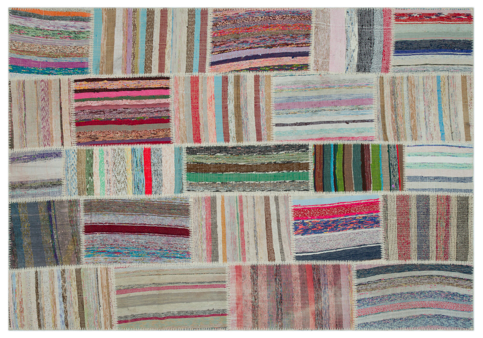 Apex Kilim Patchwork Unique Striped 22405 189 cm X 273 cm