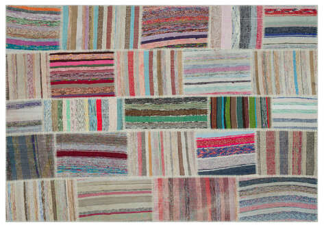 Apex Kilim Patchwork Unique Striped 22405 189 cm X 273 cm - 1