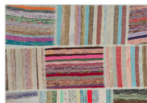 Apex Kilim Patchwork Unique Striped 22405 189 cm X 273 cm - 4