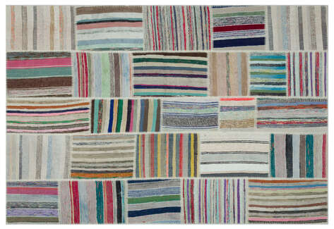 Apex Kilim Patchwork Unique Striped 22406 190 cm X 277 cm - 1