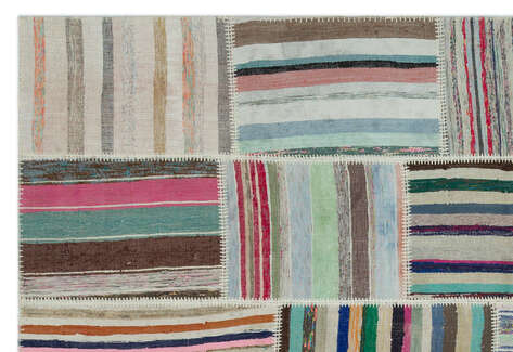 Apex Kilim Patchwork Unique Striped 22406 190 cm X 277 cm - 4