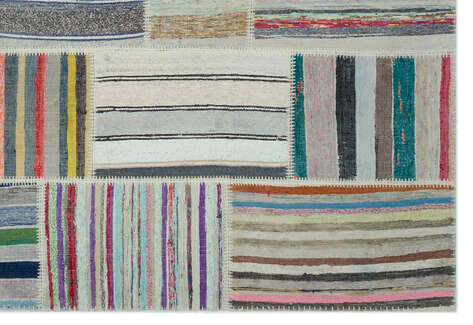 Apex Kilim Patchwork Unique Striped 22406 190 cm X 277 cm - 5
