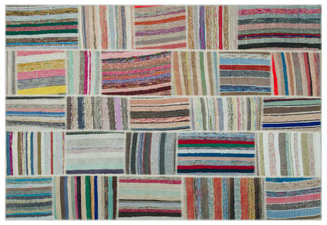 Apex Kilim Patchwork Unique Striped 22407 190 cm X 280 cm - 1