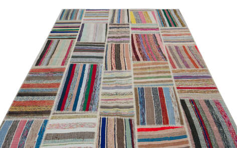 Apex Kilim Patchwork Unique Striped 22407 190 cm X 280 cm - 3