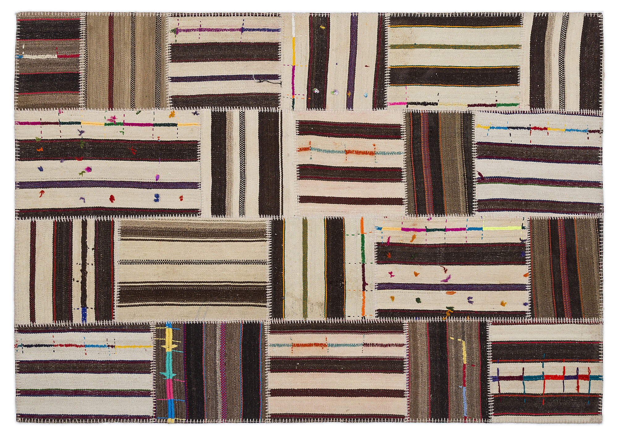 Apex Kilim Patchwork Unique Striped 2241 160 cm X 230 cm